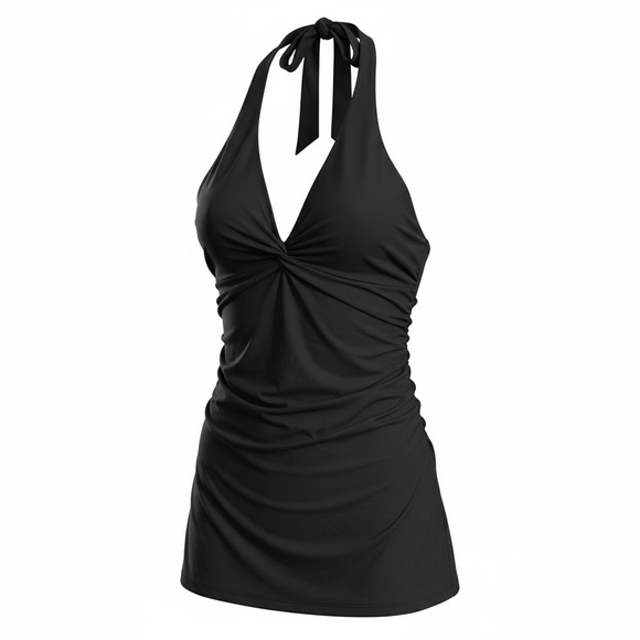 Anthropologie Ariana Cupro Halter Dress - Picture 4 of 6